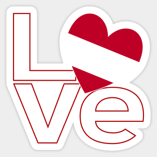 White Red Austrian LOVE Sticker